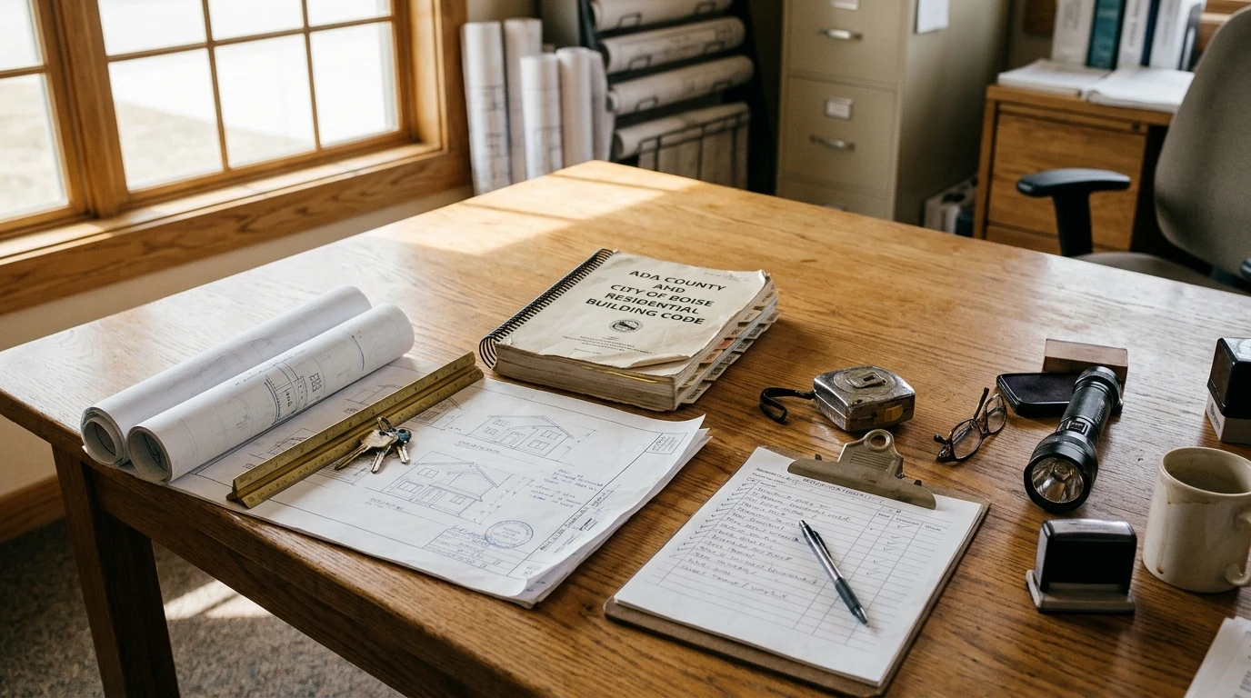 Documents and notes arranged on a research desk